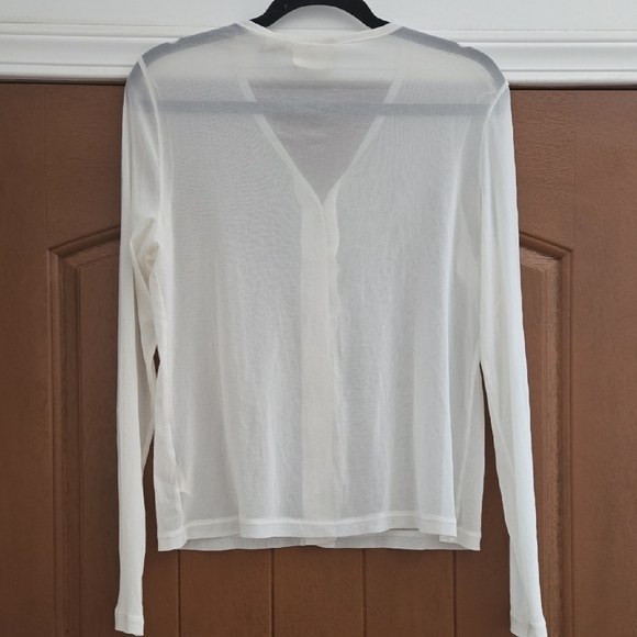 Christie & Jill Sheer White Button Down Long Sleeve Size XL - Picture 4 of 6